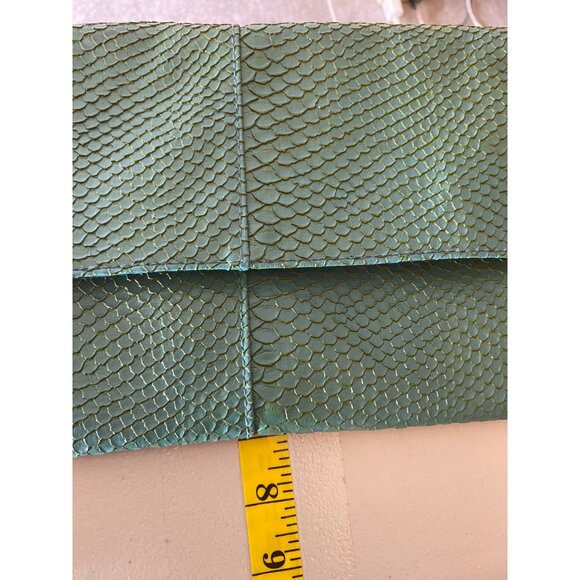 Jessica McClintock Faux Snakeskin Clutch Purse Magnetic Snap Shoulder Strap - Picture 9 of 11